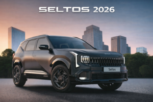 2026 Kia Seltos GT-Line Red Color Front Profile on Highway