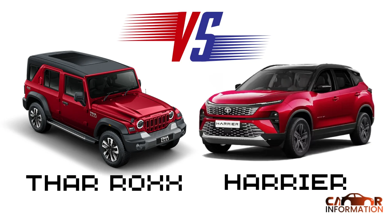 Tata Harrier vs Mahindra Thar Roxx side profile alloy wheels design
