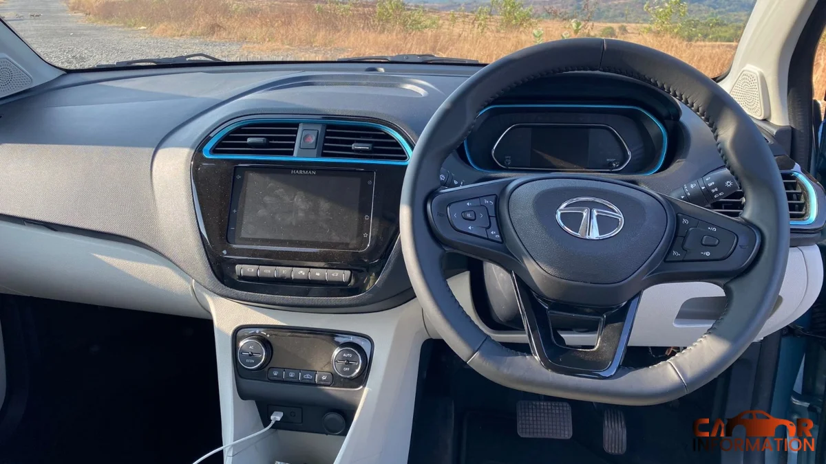 New Tata Tiago Electric Range cabin interior dashboard design