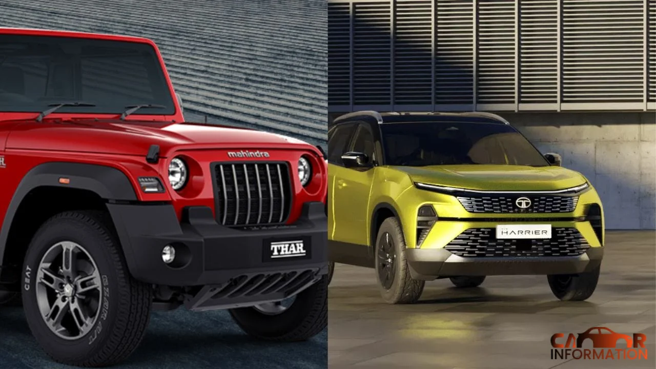 Tata Harrier vs Mahindra Thar Roxx rear profile styling