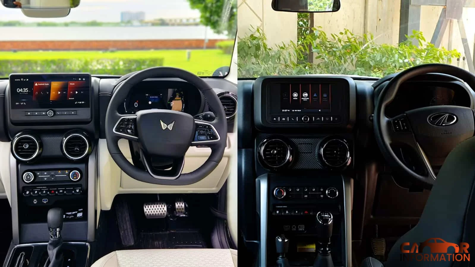 Tata Harrier vs Mahindra Thar Roxx cabin interior dashboard design