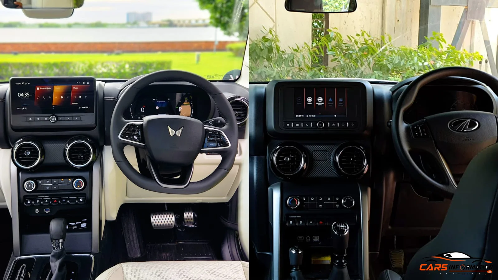 Tata Harrier vs Mahindra Thar Roxx cabin interior dashboard design